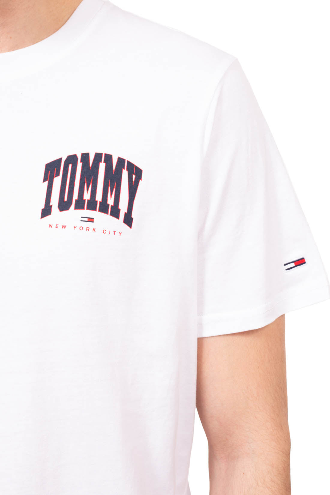 TOMMY JEANS - T-shirt uomo regular con logo stampato  - Taglia XXL