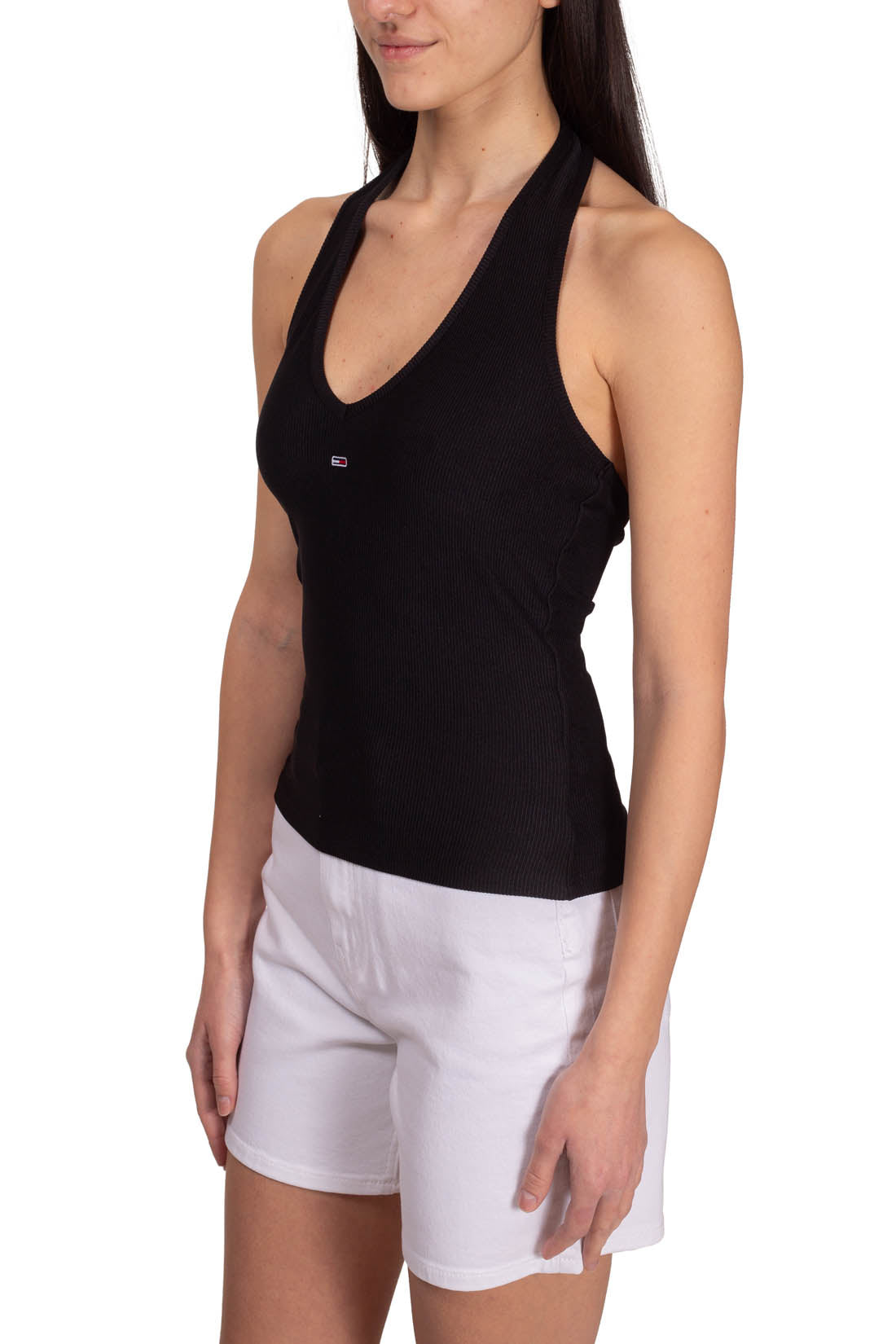 TOMMY JEANS - Women's ribbed top with halter neck  - Size XL