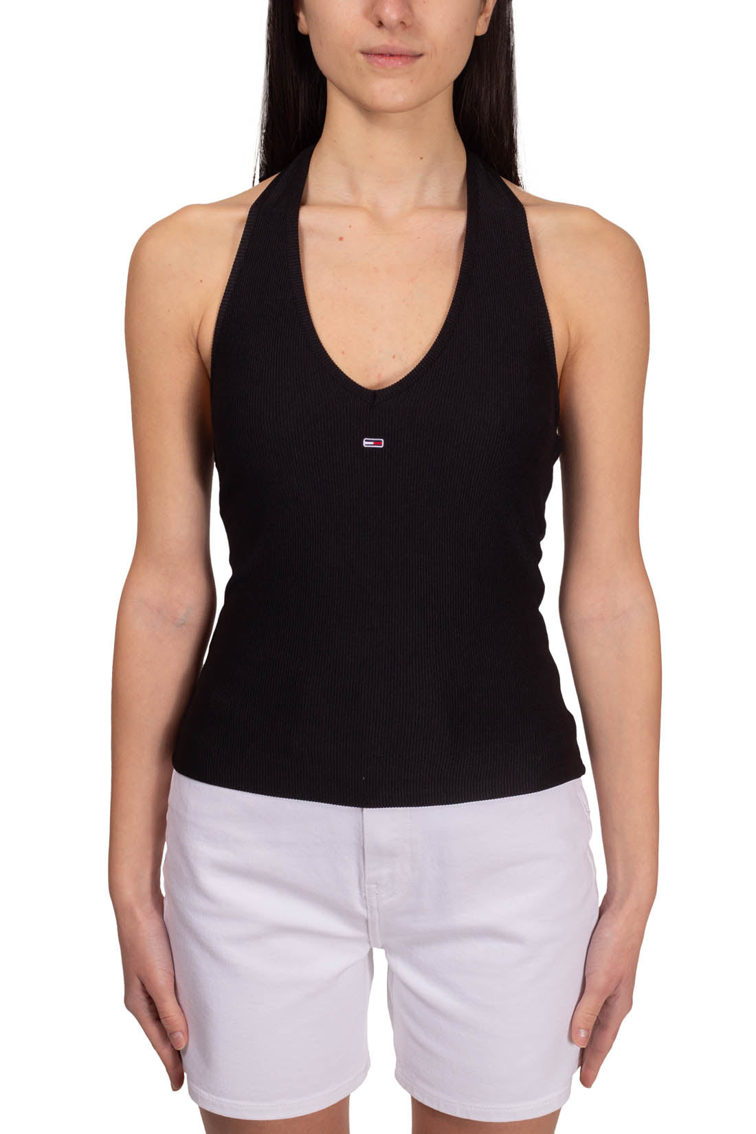 TOMMY JEANS - Women's ribbed top with halter neck  - Size XL