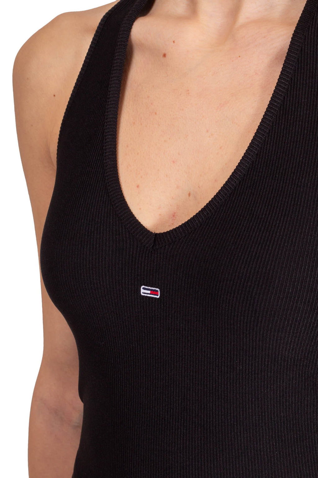 TOMMY JEANS - Women's ribbed top with halter neck  - Size XL