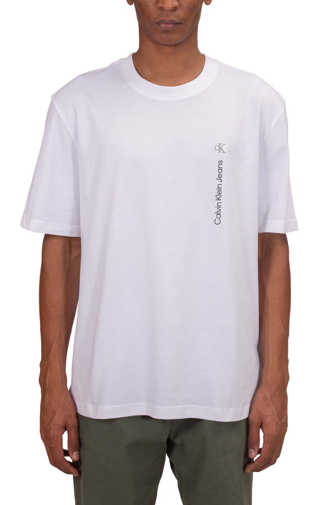 CALVIN KLEIN JEANS - T-shirt uomo relaxed con monogram e logo  - Taglia XXL