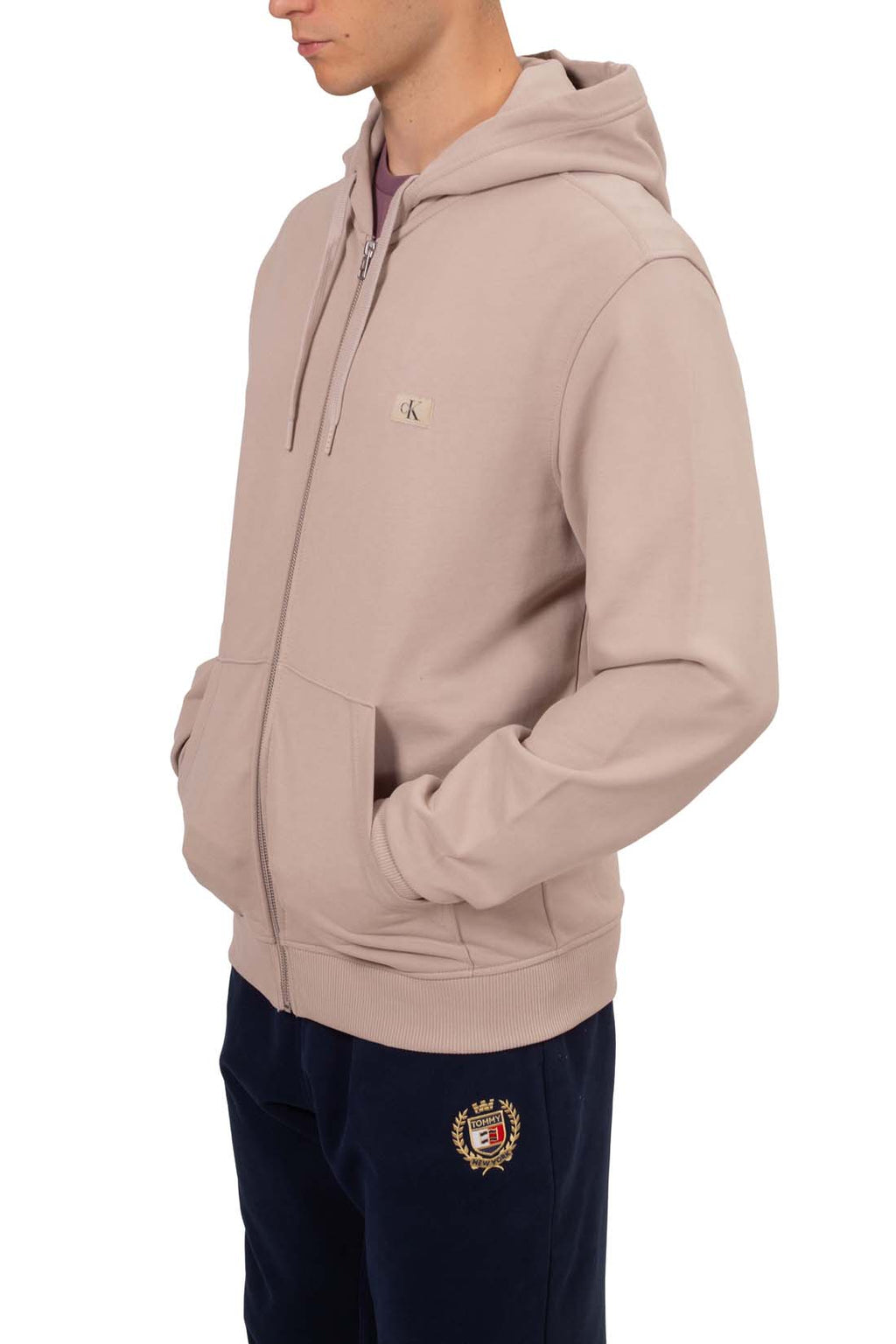 CALVIN KLEIN JEANS - Felpa estiva uomo relaxed con patch logo  - Taglia L