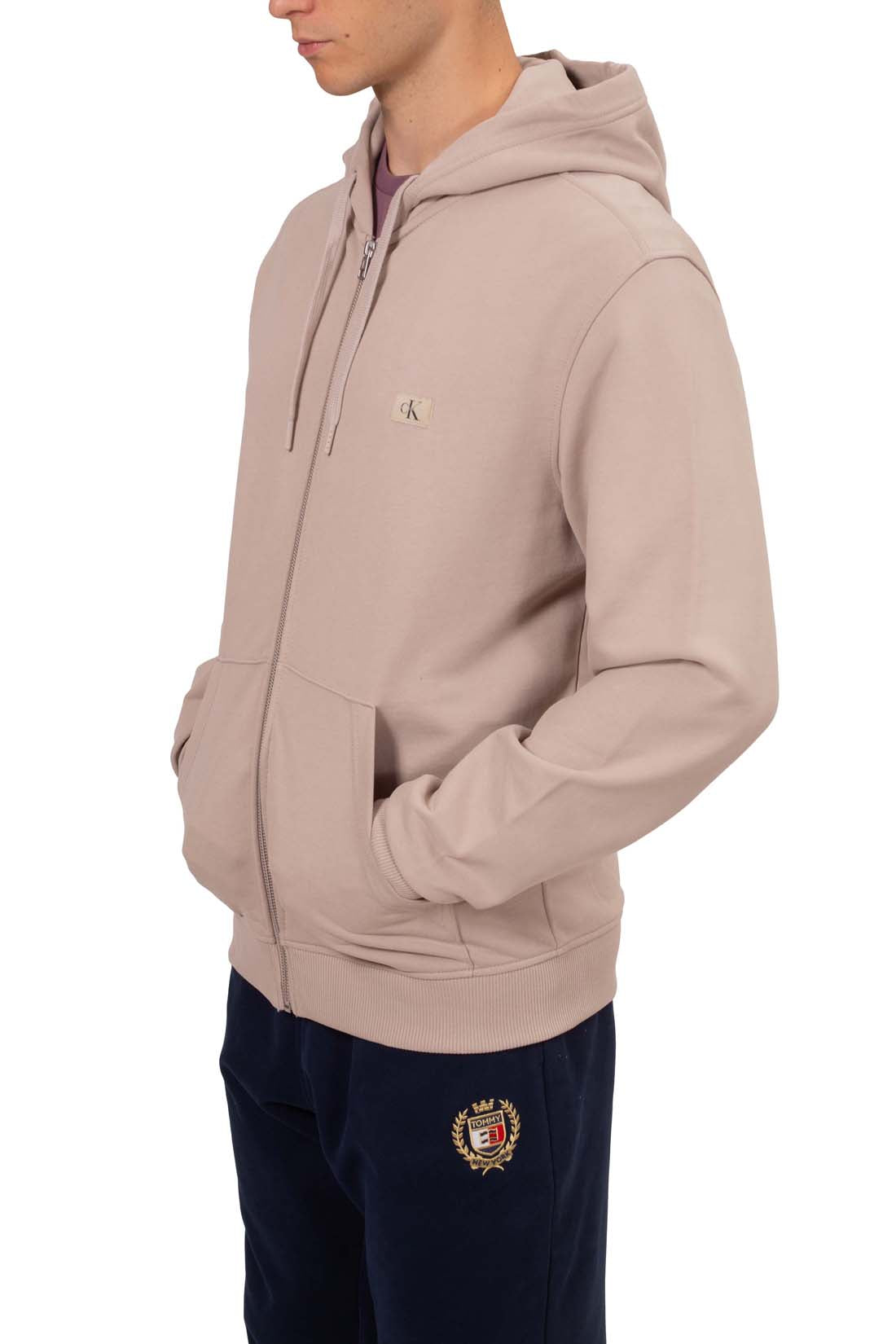 CALVIN KLEIN JEANS - Felpa estiva uomo relaxed con patch logo  - Taglia L