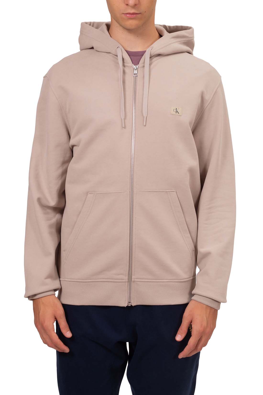 CALVIN KLEIN JEANS - Felpa estiva uomo relaxed con patch logo  - Taglia L