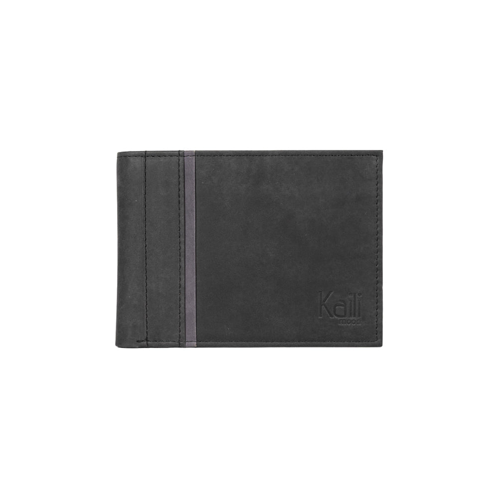 K12220AF | Portafogli Uomo in Vera Pelle pieno fiore, Naked. Colore Nero. Protezione RFID. Dimensioni da chiuso: cm 11,5 x 8,3 x 2. Confezione: Scatola regalo fondo/coperchio